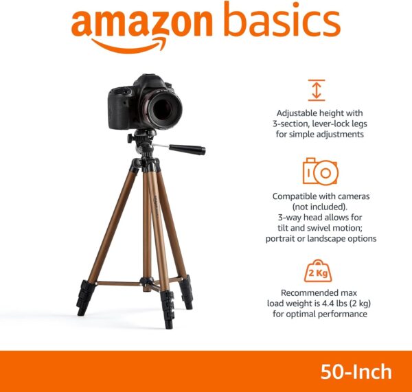 Amazon Basics 50-inch Lightweight Camera Mount Tripod Stand With Bag