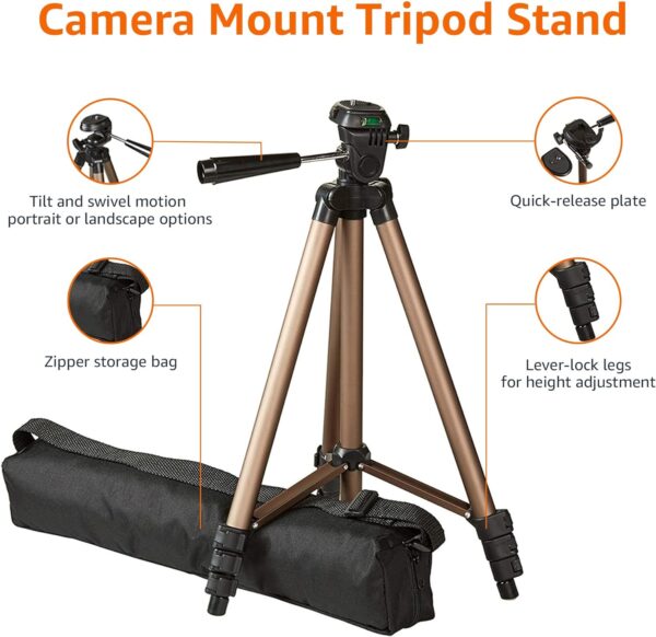 Amazon Basics 50-inch Lightweight Camera Mount Tripod Stand With Bag