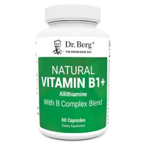 Dr. Berg Natural Vitamin B1 B6 B12 Complex - Allithiamine Vitamin B1 Supplement with 8 Essential Vitamin B Complex for Men & Women Including Thiamin, Niacin, Folate, Magnesium & More - 60 Capsules