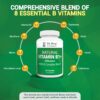Dr. Berg Natural Vitamin B1 B6 B12 Complex - Allithiamine Vitamin B1 Supplement with 8 Essential Vitamin B Complex for Men & Women Including Thiamin, Niacin, Folate, Magnesium & More - 60 Capsules