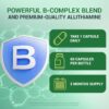 Dr. Berg Natural Vitamin B1 B6 B12 Complex - Allithiamine Vitamin B1 Supplement with 8 Essential Vitamin B Complex for Men & Women Including Thiamin, Niacin, Folate, Magnesium & More - 60 Capsules