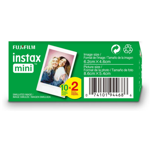 FUJIFILM Instax Mini Instant Film Twin Pack White