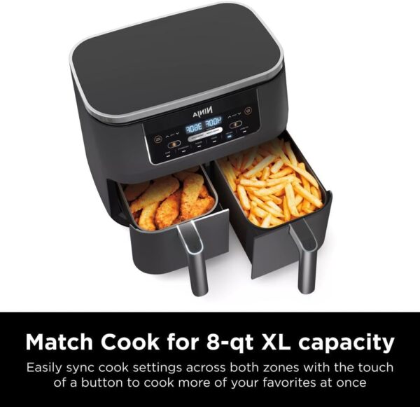 Ninja DZ201 Foodi 8 Quart 6-in-1 DualZone 2-Basket Air Fryer.