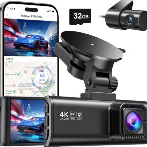 REDTIGER Dash Cam Front Rear 4K 2.5K Full HD Dash Camera for Cars