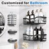Adhesive Shower Caddy, 5 Pack Rustproof Stainless Steel Bath Organizers With Large Capacity, No Drilling Shelves for Bathroom Storage & Home Decor - Image 2