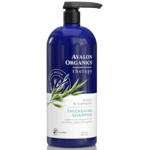 Avalon Organics Therapy Biotin B-Complex Thickening Shampoo, For an Energized Scalp and Thicker, Fuller-Looking Hair, 32 Fluid Ounces