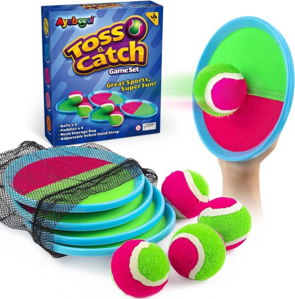 Ayeboovi Toss and Catch Ball Game Outdoor Toys for Kids Beach Toys Pool Toys Outdoor Yard Games for 3 4 5 6 7 8 9 10 Year Old Boys Girls Easter Basket Stuffers (Upgraded)