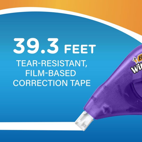 BIC White-Out Brand EZ Correct Correction Tape, 39.3 Feet, 4-Count Pack of white Correction Tape, Fast, Clean and Easy to Use Tear-Resistant Tape - Image 5