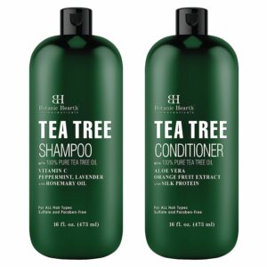 Botanic Hearth Tea Tree Shampoo and Conditioner Set - with 100% Pure Tea Tree Oil, for Itchy and Dry Scalp, Sulfate/ Paraben Free - for Men and Women - 16 fl oz each available for sale in United States on Amazon.com