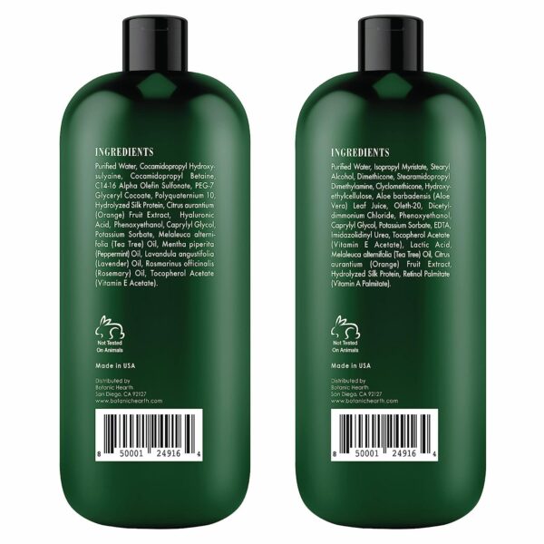 Botanic Hearth Tea Tree Shampoo and Conditioner Set - with 100% Pure Tea Tree Oil, for Itchy and Dry Scalp, Sulfate/ Paraben Free - for Men and Women - 16 fl oz each available for sale in United States on Amazon.com