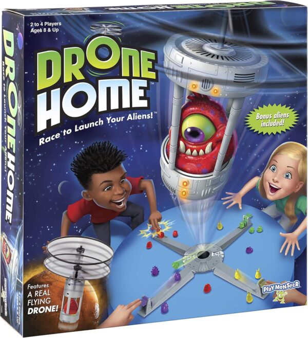 Drone Home -- First Ever Game With a Real, Flying Drone -- Great, Family Fun! -- For 2-4 Players -- Ages 8+ in USA