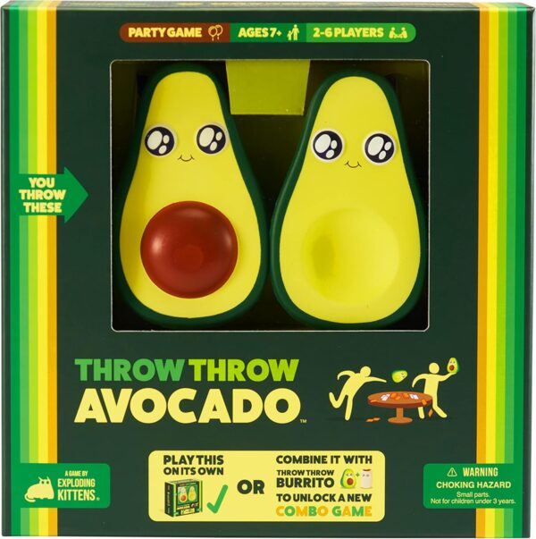 Exploding Kittens Presents Throw Avocado - A Dodgeball Card Sequel and Expansion Set - Family-Friendly Card Games for Adults, Teens & Kids - 2-6 Players - Ages 7 and Up - 120 Cards