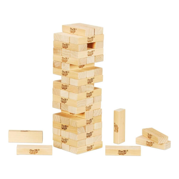 Hasbro Gaming Jenga Classic Game with Genuine Hardwood Blocks, Stacking Tower Game for 1 or More Players, Kids Ages 6 and Up - Image 2