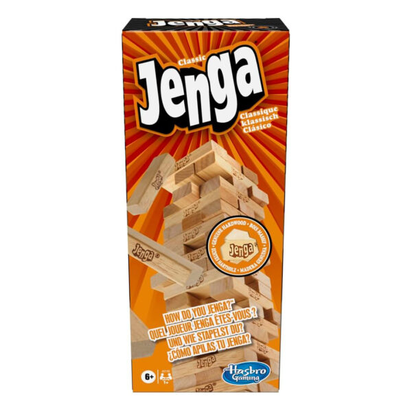 Hasbro Gaming Jenga Classic Game with Genuine Hardwood Blocks, Stacking Tower Game for 1 or More Players, Kids Ages 6 and Up - Image 3