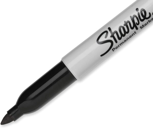 Sharpie Permanent Markers Bulk Set, Fine Tip Markers Set, Markers For Plastic, Metal, Wood, And More, Black, 36 Count - Image 3