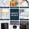 Upstreman 3.2 Cu.Ft Mini Fridge with Freezer, Single Door Mini Fridge, Adjustable Thermostat, Mini Refrigerator for Bedroom, Office, Dorm, Black-BR321 - Image 4