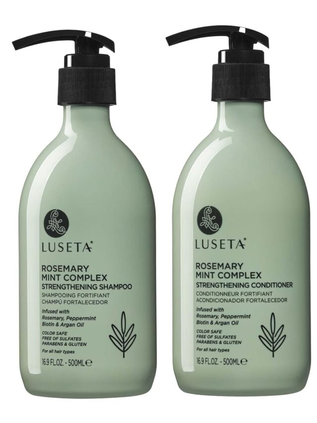 Luseta Rosemary Mint Strengthening Shampoo and Conditioner Provide Nourishment & Smoothness for Thin Hair,Reduce Frizz and Add Shine for All Hair Types 16.9oz×2