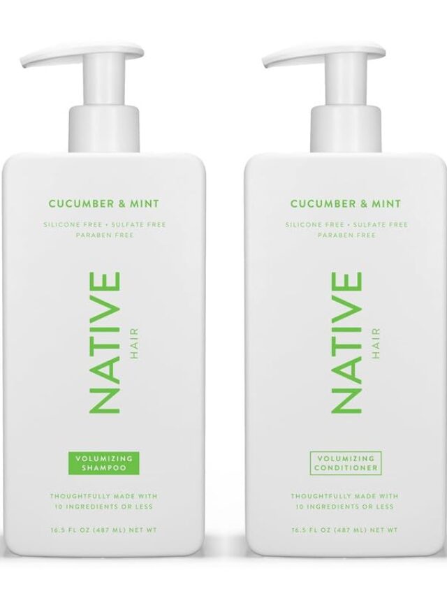 Native Shampoo and Conditioner Contain Naturally Derived Ingredients | All Hair Type Color & Treated From Fine to Dry Damaged, Sulfate & Dye Free – Cucumber & Mint, 16.5 fl oz each (2 pack)