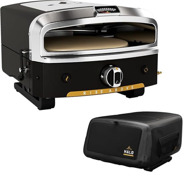 HALO Versa 16 Outdoor Pizza Oven | Rotating Stone bakes up to 16" Pizzas | Packed with Oven Cover