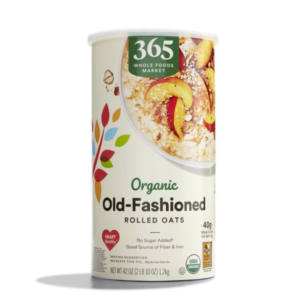 Organic Oatmeal 365 by Whole Foods Market, Organic Old-Fashioned Rolled Oats, 42 Ounce