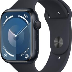 Apple Watch Series 9 [GPS 45mm] Smartwatch with Midnight Aluminum Case with Midnight Sport Band M/L. Fitness Tracker, ECG Apps, Always-On Retina Display, Water Resistant