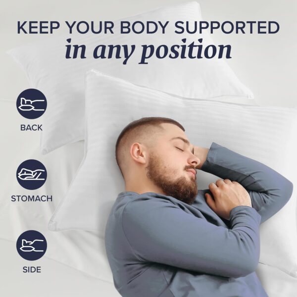 Beckham Hotel Collection Bed Pillows Standard / Queen Size Set of 2 - Original Down Alternative Pillow for Sleeping - Bedding for Back, Stomach or Side Sleepers