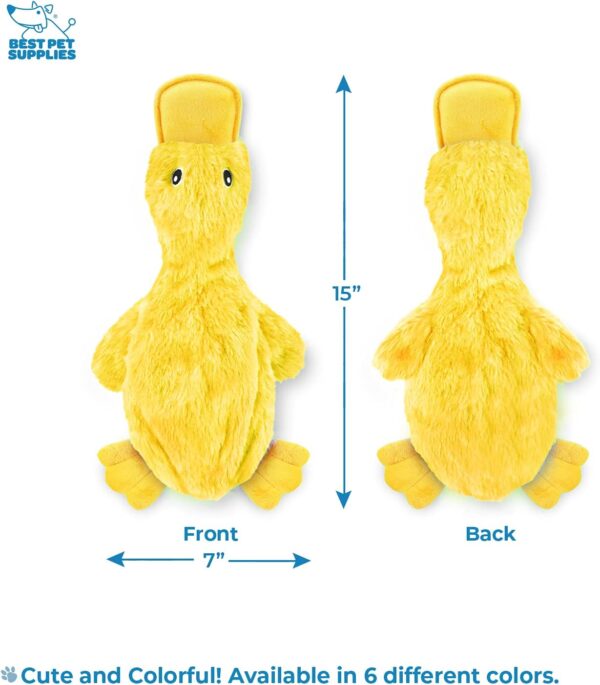 Best Pet Supplies Crinkle Dog Toy for Small, Medium, and Large Breeds, Cute No Stuffing Duck with Soft Squeaker - Image 3