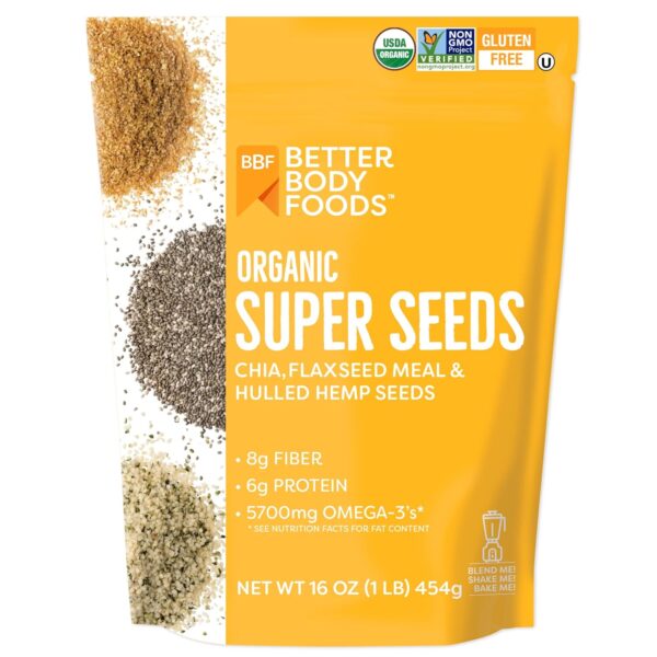 BetterBody Foods Superfood Organic Super Seeds- Blend of Organic Chia Seeds