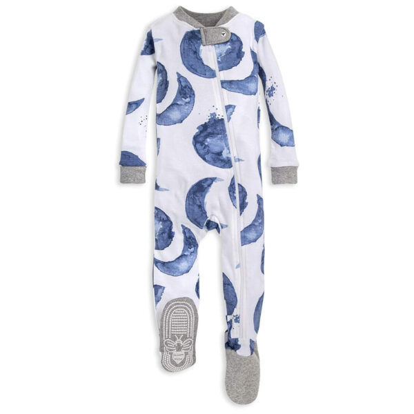 Burt's Bees Baby Baby Boys' Pajamas, Zip-Front Non-Slip Unisex Footed Sleeper Pjs, Organic Cotton