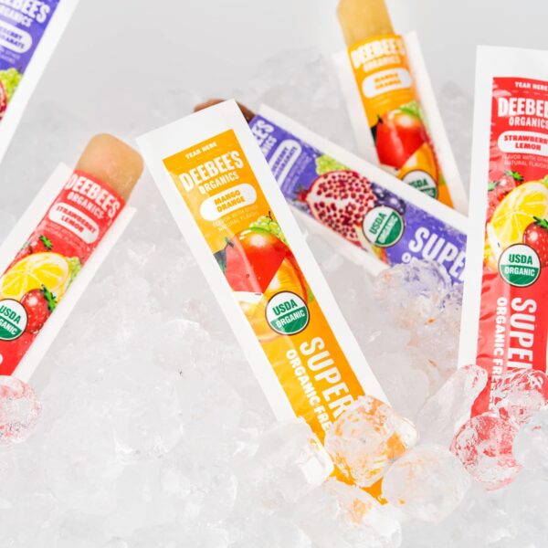 DeeBee's Organics Classic SuperFruit Freezie Pops, No Added Sugars, No Artificial Flavors or Colors Freezer Pops (Pack of 25)