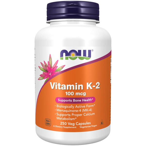 NOW Foods Supplements Vitamin K-2 100 mcg, Menaquinone-4 MK-4