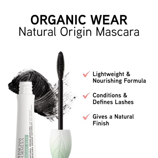 Organic Mascara By Physicians Formula Organic Wear All Natural Origin Mascara, Organic Makeup, Black, Dermatologist Test