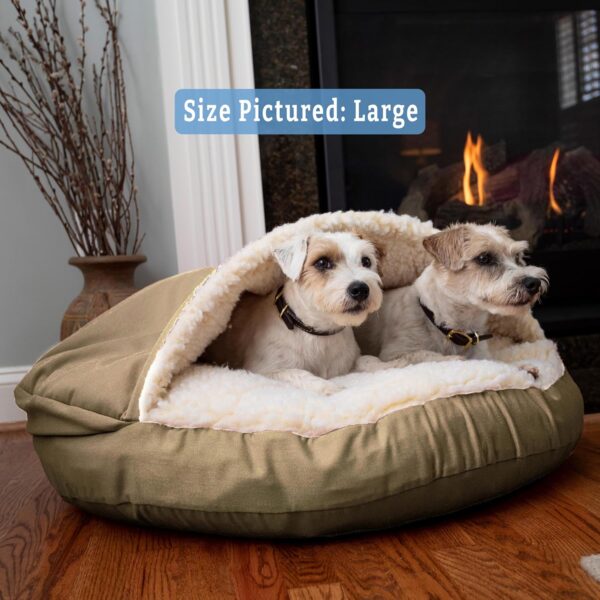 Snoozer Classic Poly-Cotton Cozy Cave Pet Bed, Large, Khaki