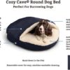 Snoozer Classic Poly-Cotton Cozy Cave Pet Bed, Large, Khaki