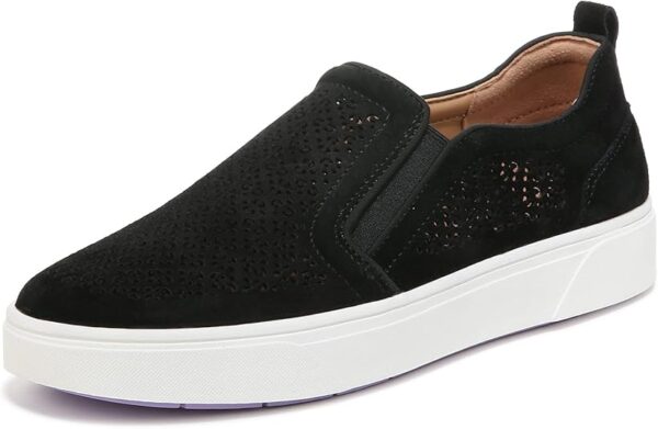 Vionic Women's Sneaker Kimmie Perf- Comfortable Slip Ons That includes a Built-in Arch Support Insole That Helps Correct Pronation and Alleviate Heel Pain Caused by Plantar Fasciitis, Medium Width