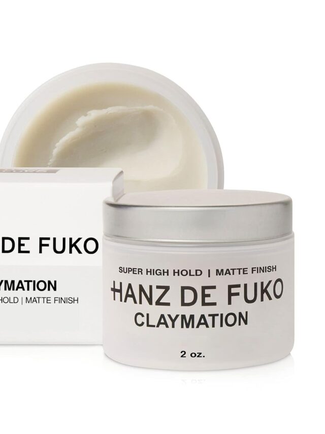 Hanz de Fuko Claymation – Premium Men’s Hair Styling Clay – Super High Hold, Matte Finish – 2 oz