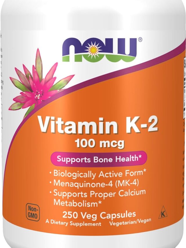 NOW Foods Supplements, Vitamin K-2 100 mcg, Menaquinone-4 (MK-4), Supports Bone Health*, 250 Veg Capsules