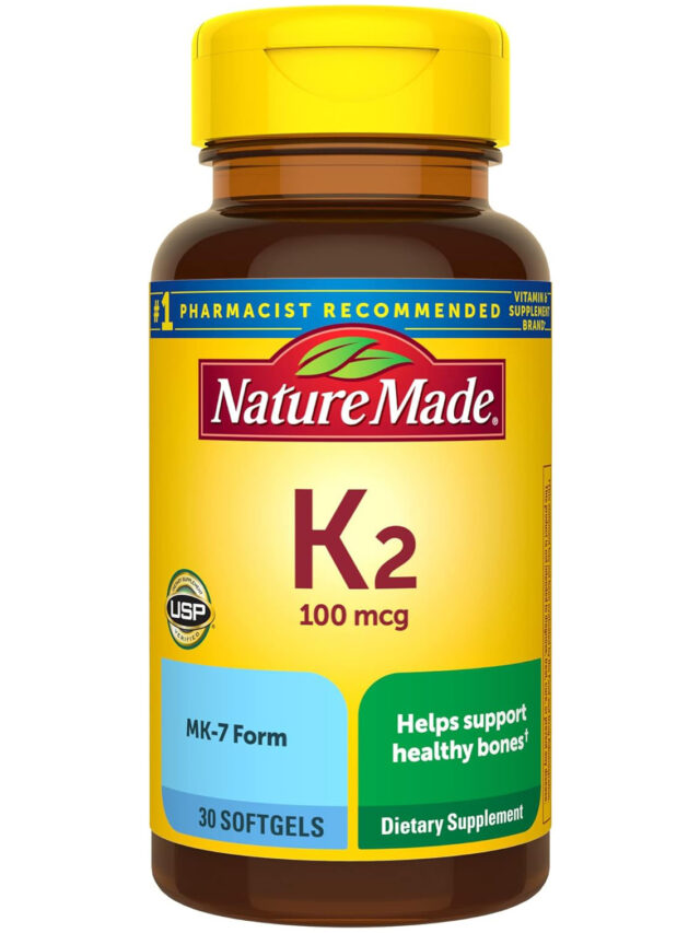 Nature Made Vitamin K2 100 mcg, Healthy Bone Supplements, 30 Softgels, 30 Day Supply