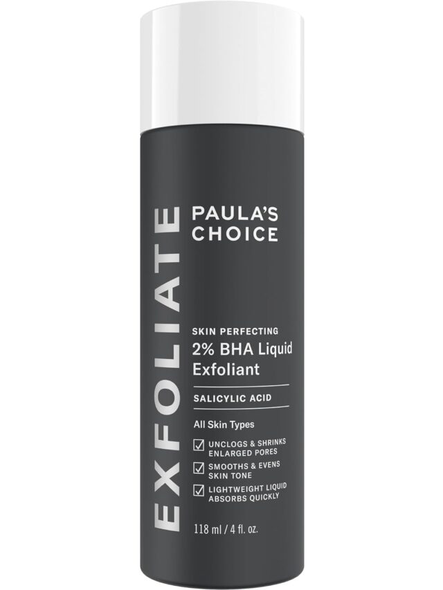 Paulas Choice–SKIN PERFECTING 2% BHA Liquid Salicylic Acid Exfoliant–Facial Exfoliant for Blackheads, Enlarged Pores, Wrinkles & Fine Lines, 4 oz Bottle