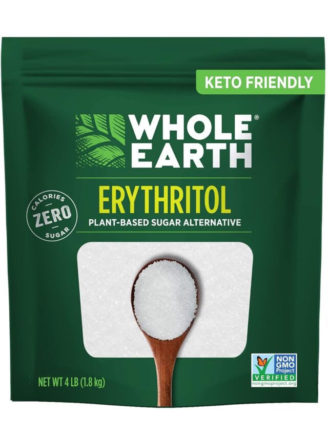 WHOLE EARTH 100% Erythritol Zero Calorie Plant-Based Sugar Alternative, 4 Pound Pouch (Packaging May Vary )