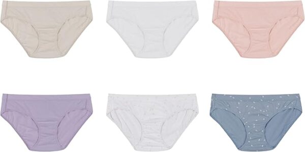 Hanes Women's Organic Cotton Panties Pack, ComfortSoft Underwear, 6-Pack (Colors May Vary)