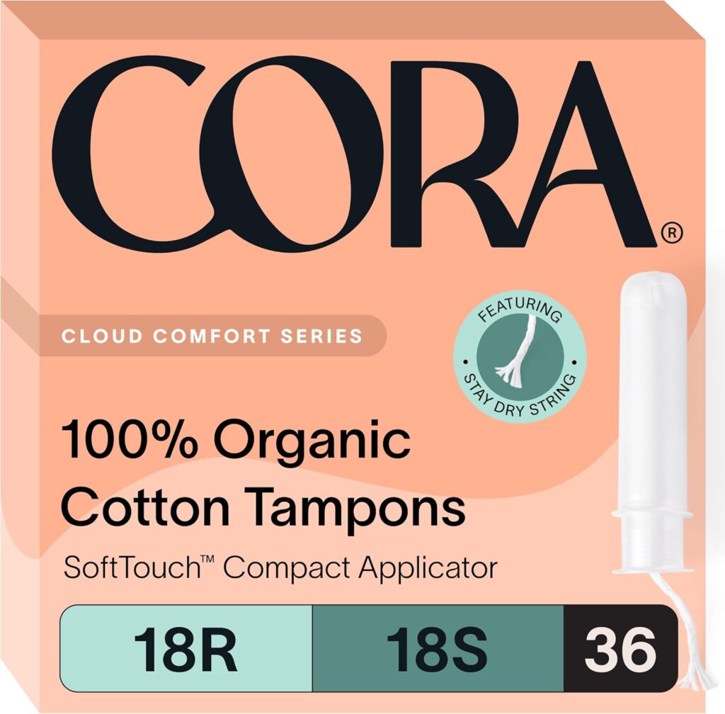 Cora Organic Applicator Tampon Multipack | 18 Regular & 18 Super Absorbency