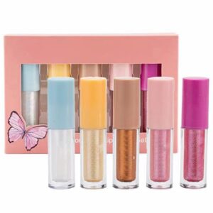 Formless Beauty by Lip Gloss Diamond Lip Gloss Set Of 5 Non Stick Cup Film Forming Fine Glitter Pearlescent Diamond Lip Gloss Pearlescent Lipstick Set Waterproof And Non Stick Liquid Honey Lipstick