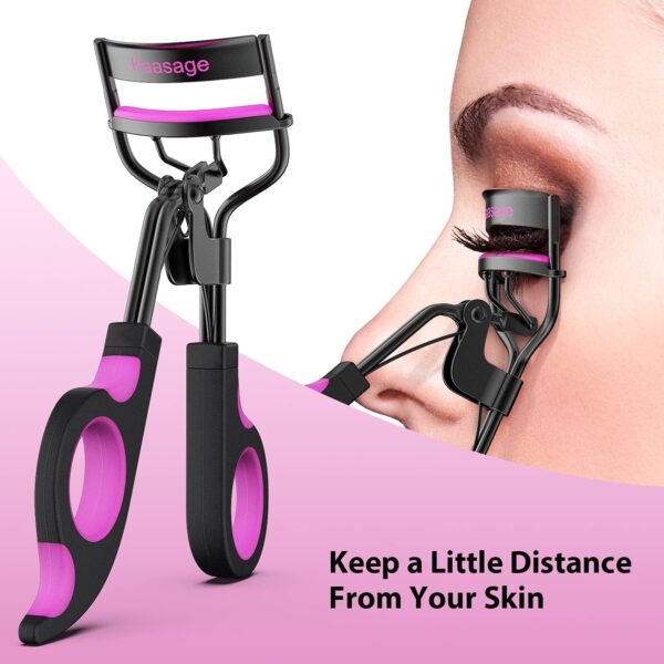 Kaasage Eyelash Curler with Pads, Lash Curler with 5 Extra Silicone Replacement Pads, Achieve Perfect Curls in 5 Seconds