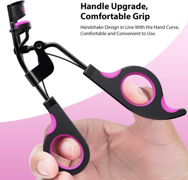 Kaasage Eyelash Curler with Pads, Lash Curler with 5 Extra Silicone Replacement Pads, Achieve Perfect Curls in 5 Seconds