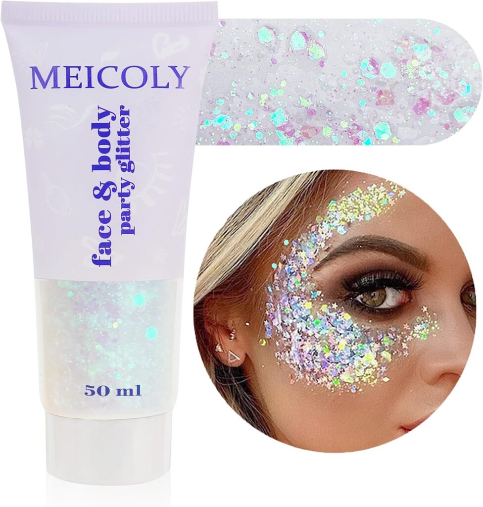 MEICOLY Clear White Body Glitter