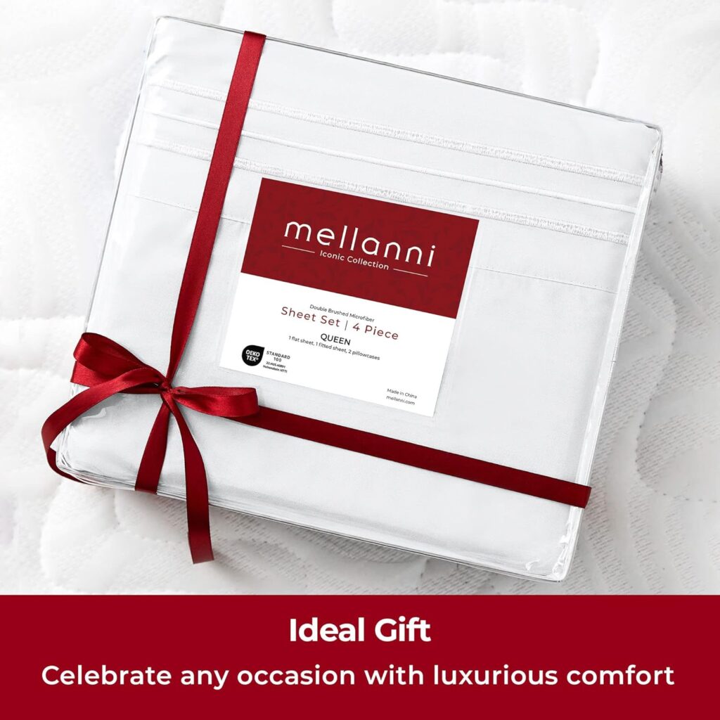 Mellanni Twin Sheets Set - 3 PC Iconic Collection Bedding Sheets & Pillowcases