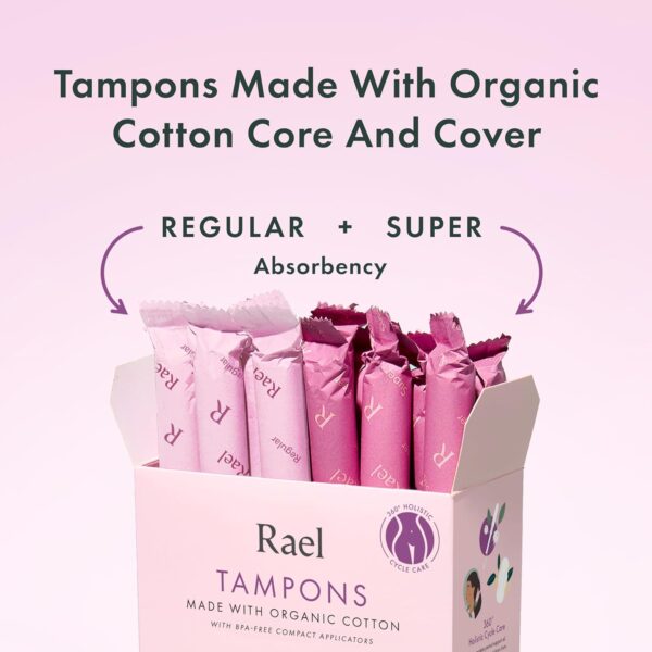 Rael Tampons, Compact Applicator Tampon Made with Organic Cotton - Tampons Multipack