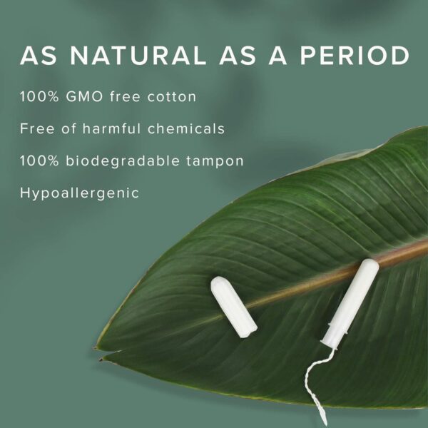 Veeda 100% Natural Cotton Tampons - Regular Absorbency with Leak Proof Protection - Compact BPA-Free Applicator - Unscented & Free from Chlorine