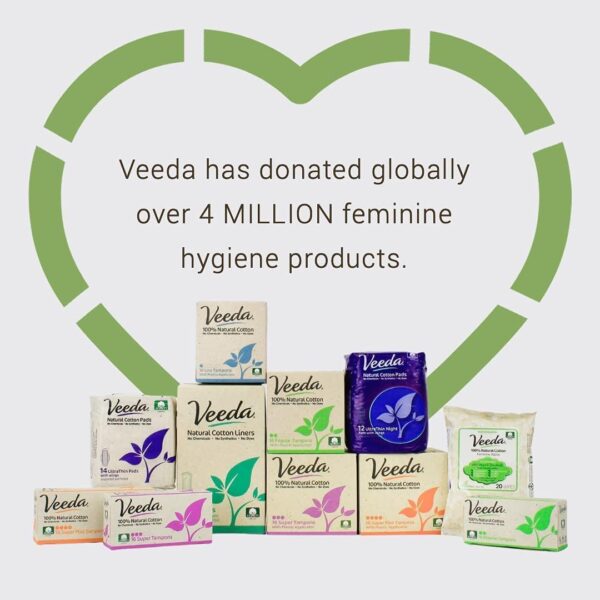 Veeda 100% Natural Cotton Tampons - Regular Absorbency with Leak Proof Protection - Compact BPA-Free Applicator - Unscented & Free from Chlorine